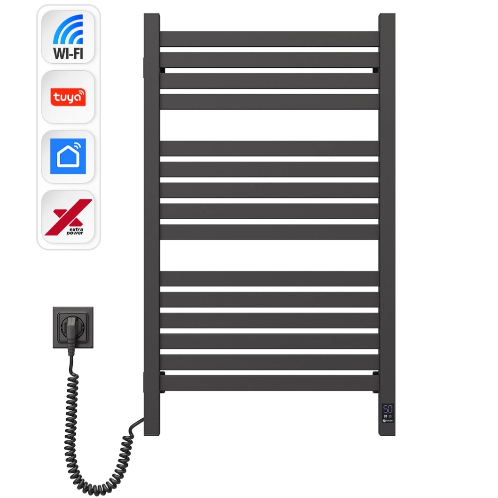 Полотенцесушитель NAVIN Авангард Х Wi-Fi левосторонний черный муар (12-272155-4880) Тип электрический