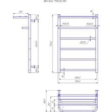 Полотенцесушитель MARIO INOX 770х530х260 мм Hotel