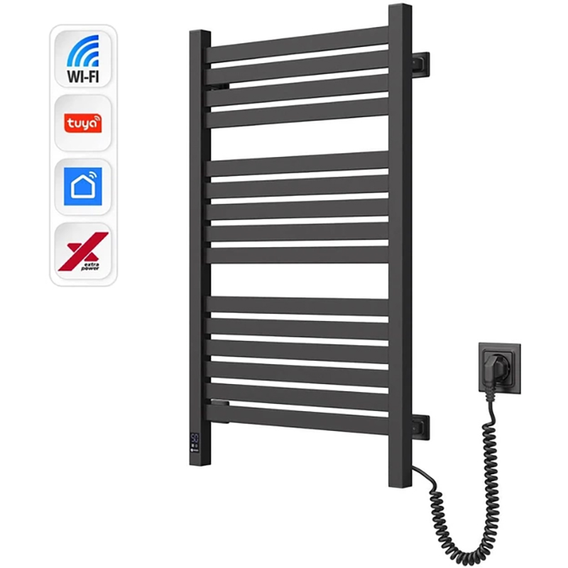 Полотенцесушитель NAVIN Авангард Х Wi-Fi правосторонний черный муар (12-272055-4880) Вид лесенка