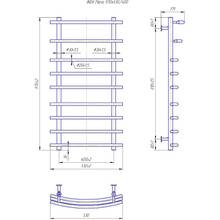 Полотенцесушитель MARIO INOX 970х530х170 мм Mario
