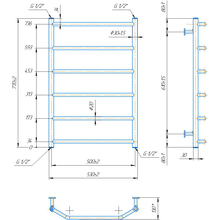 Сушка для рушників MARIO INOX Трапеція 770х530/500 (1.8.044619.P)