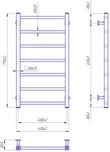 Полотенцесушитель MARIO INOX Токио 770х430/400 мм (1.7.052024.P)