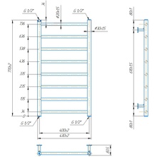 Полотенцесушитель MARIO INOX Флет 770х430/400 (1.8.044564.P)
