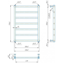 Полотенцесушитель MARIO INOX Киото 770х530/500 (1.7.044553.P)