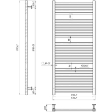 Полотенцесушитель MARIO INOX Гера 1170х530/500 (1.7.044547.P)