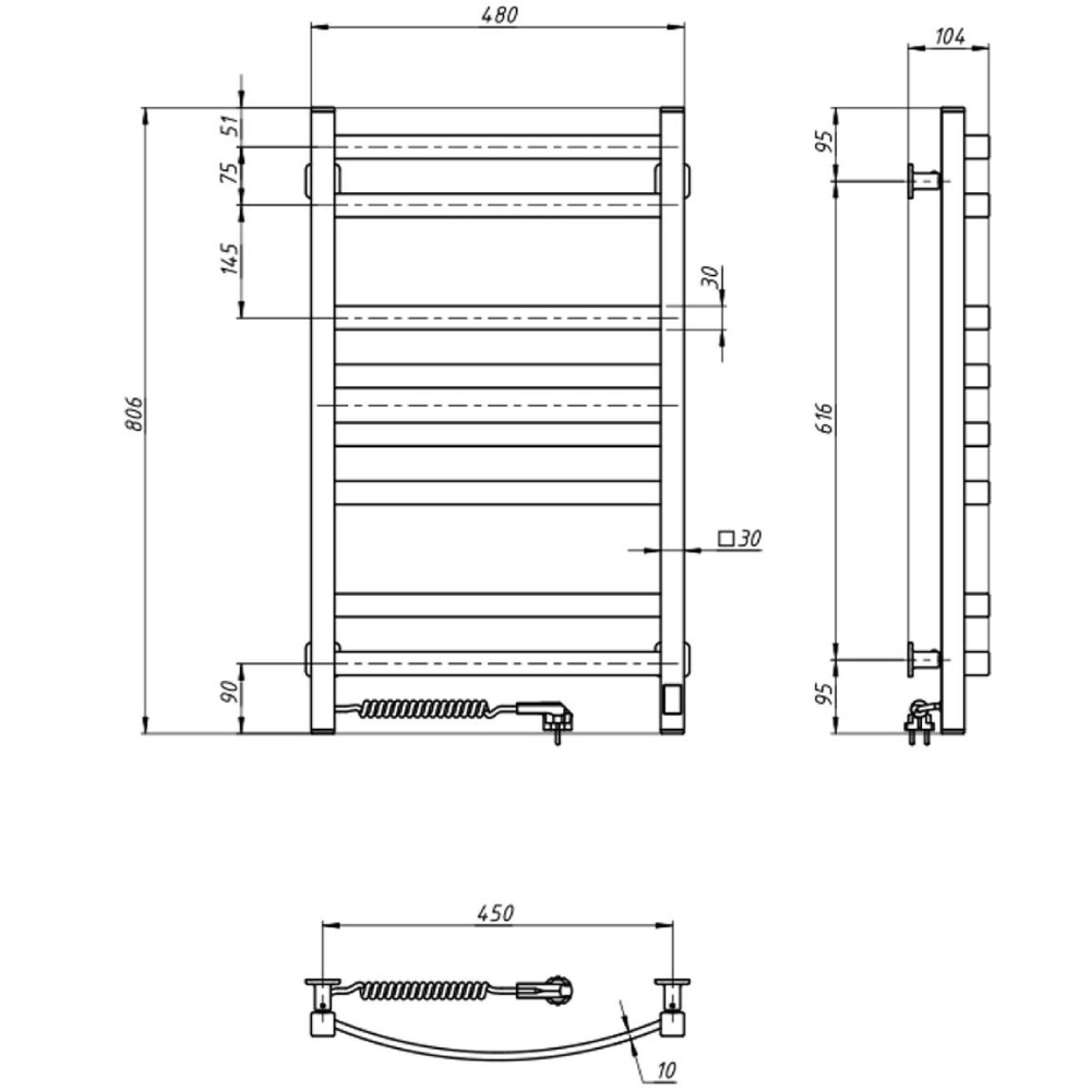 Замовити Сушка для рушників NAVIN Avalon 800х480х104 мм (12-203153-4880)