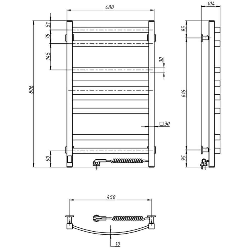 Покупка Сушка для рушників NAVIN Avalon 800х480х104 мм (12-103053-4880)