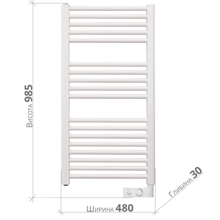 Полотенцесушитель ATLANTIC 2012 Straight White 500W (850355) Вид лесенка