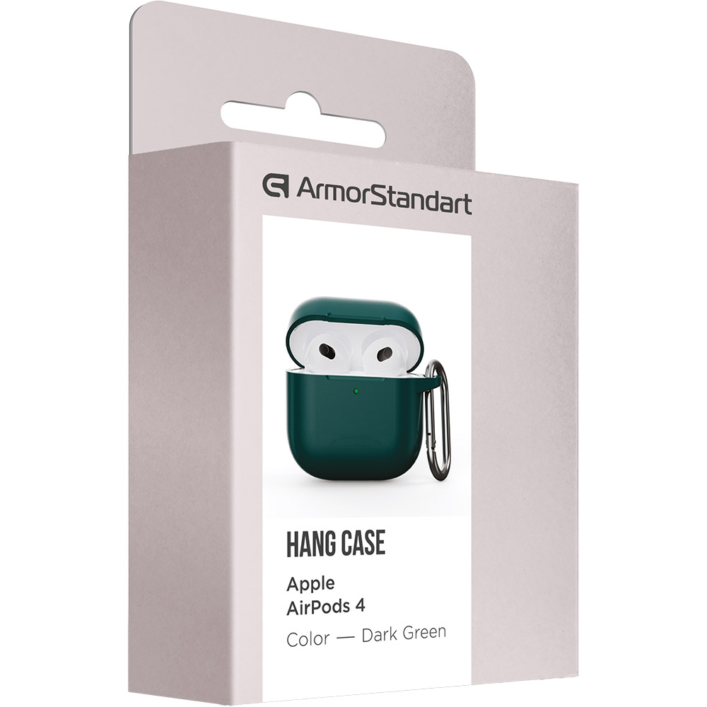 Чохол для навушників ARMORSTANDART Hang Case для Apple AirPods 4 Dark Green (ARM81280) Тип чохол для навушників