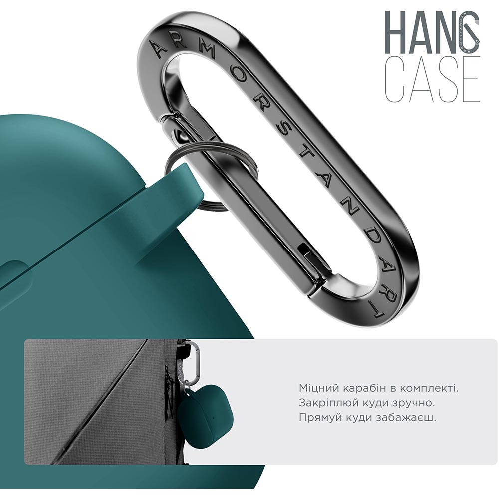 Чехол для наушников ARMORSTANDART Hang Case для Apple AirPods 4 Dark Green (ARM81280) Материал силикон