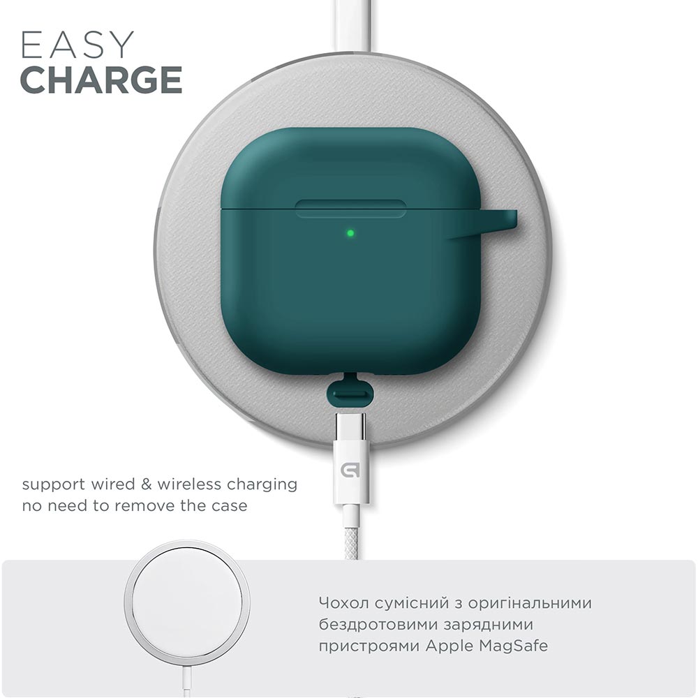 Фото Чехол для наушников ARMORSTANDART Hang Case для Apple AirPods 4 Dark Green (ARM81280)