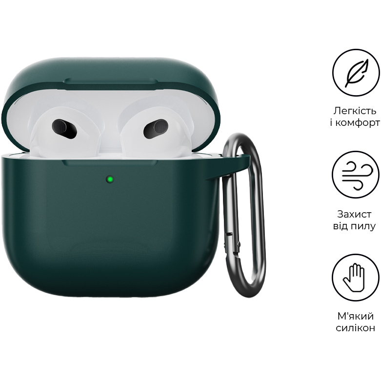 Чехол для наушников ARMORSTANDART Hang Case для Apple AirPods 4 Dark Green (ARM81280) Совместимость по модели Apple AirPods 4