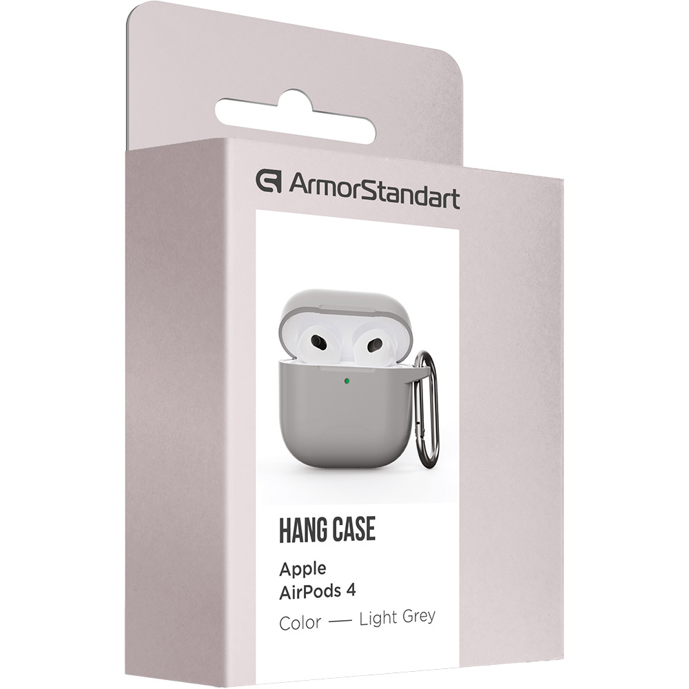 Чехол для наушников ARMORSTANDART Hang Case для Apple AirPods 4 Light Grey (ARM81284) Тип чехол для наушников