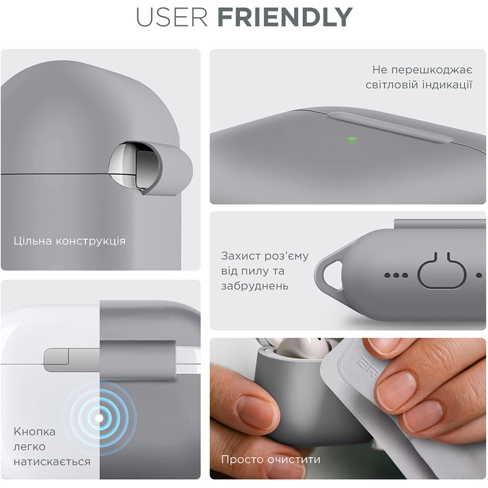 Чохол для навушників ARMORSTANDART Hang Case для Apple AirPods 4 Light Grey (ARM81284) Колір сірий