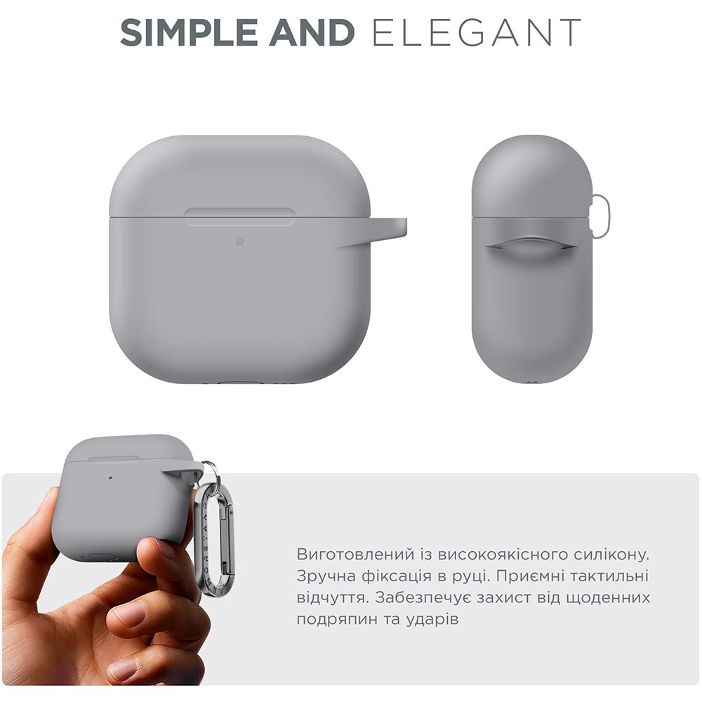 Чохол для навушників ARMORSTANDART Hang Case для Apple AirPods 4 Light Grey (ARM81284) Сумісність за моделлю Apple AirPods 4