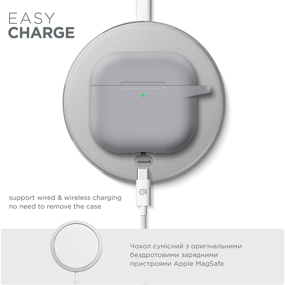 Фото Чохол для навушників ARMORSTANDART Hang Case для Apple AirPods 4 Light Grey (ARM81284)