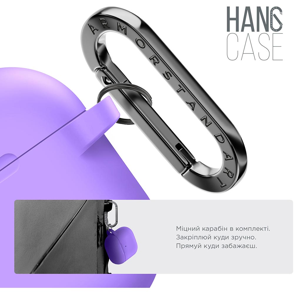 Чехол для наушников ARMORSTANDART Hang Case для Apple AirPods 4 Purple (ARM81292) Материал силикон
