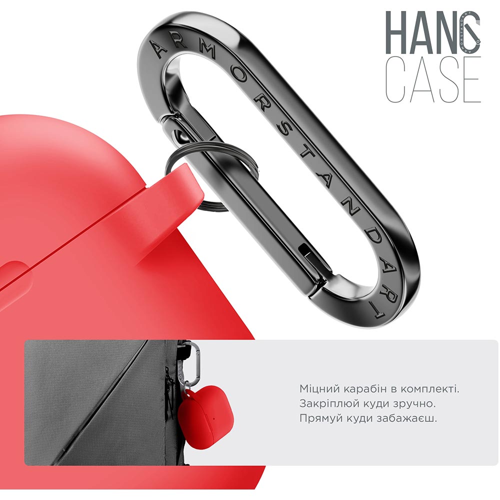 Чехол для наушников ARMORSTANDART Hang Case для Apple AirPods 4 Red (ARM81293) Материал силикон