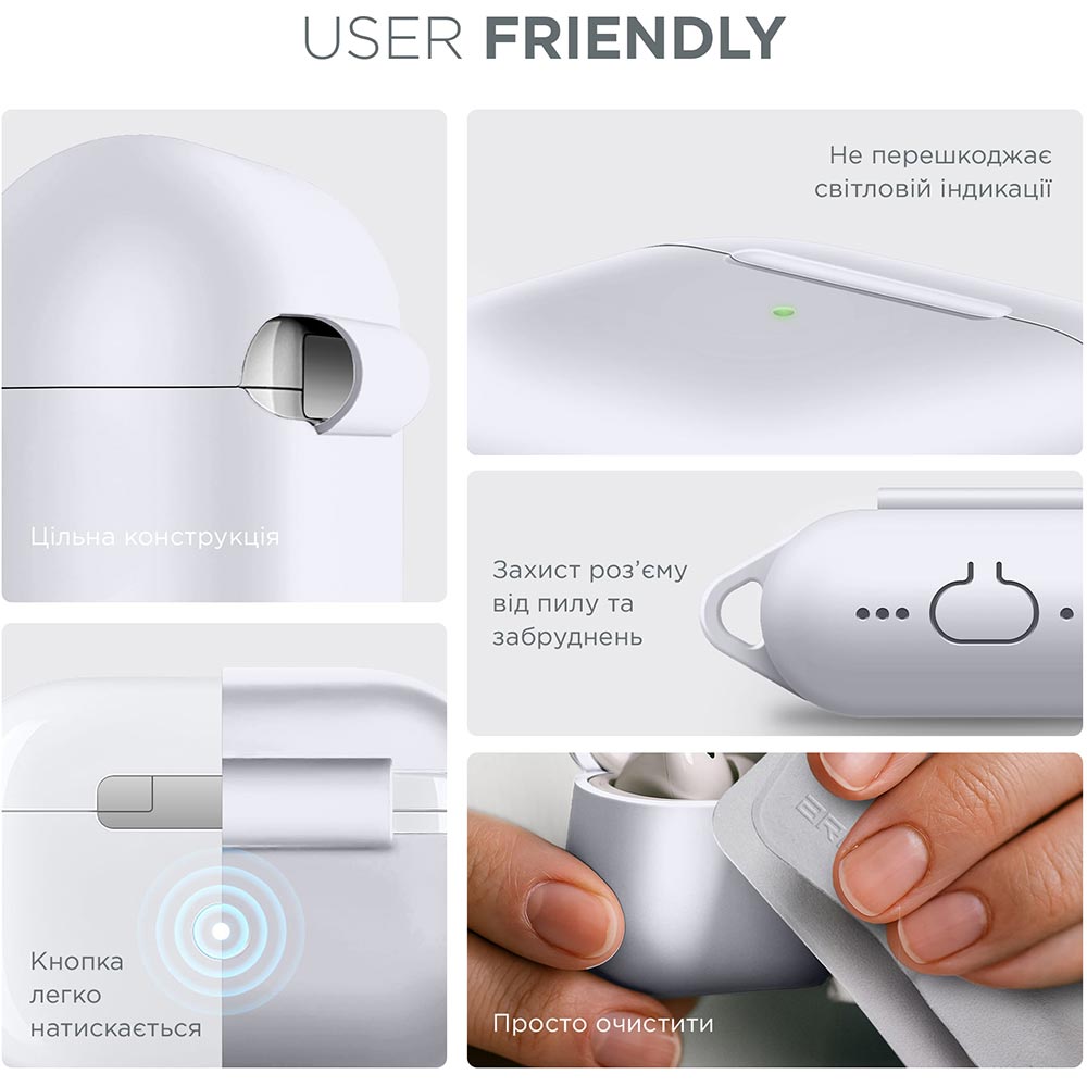 Чехол для наушников ARMORSTANDART Hang Case для Apple AirPods 4 White (ARM81295) Цвет белый