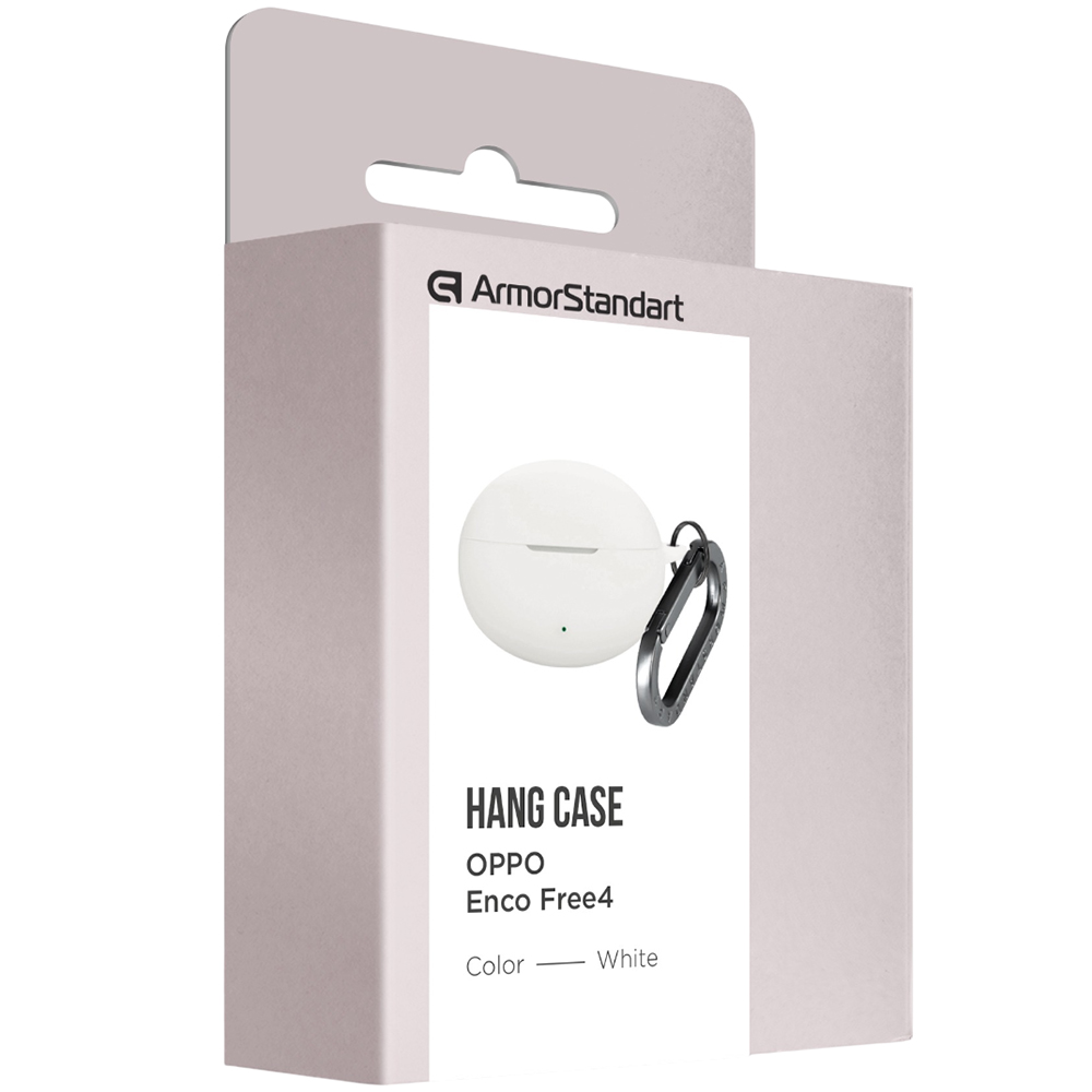 Чохол для навушників ARMORSTANDART Hang Case для Oppo Enco Free4 White (ARM86148) Матеріал силікон