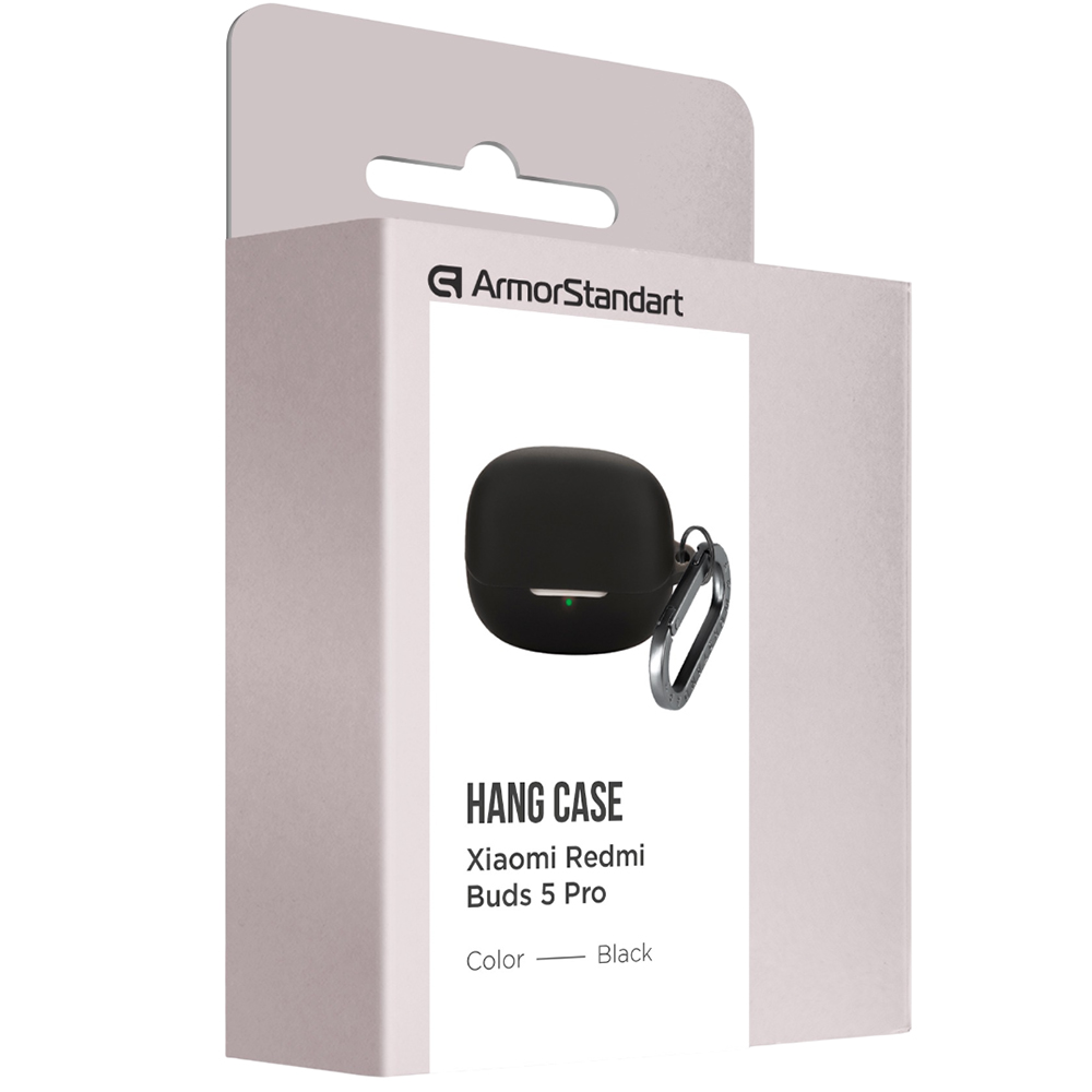 Чехол ARMORSTANDART Hang Case для Xiaomi Buds 5 Pro Black (ARM84515) Материал силикон