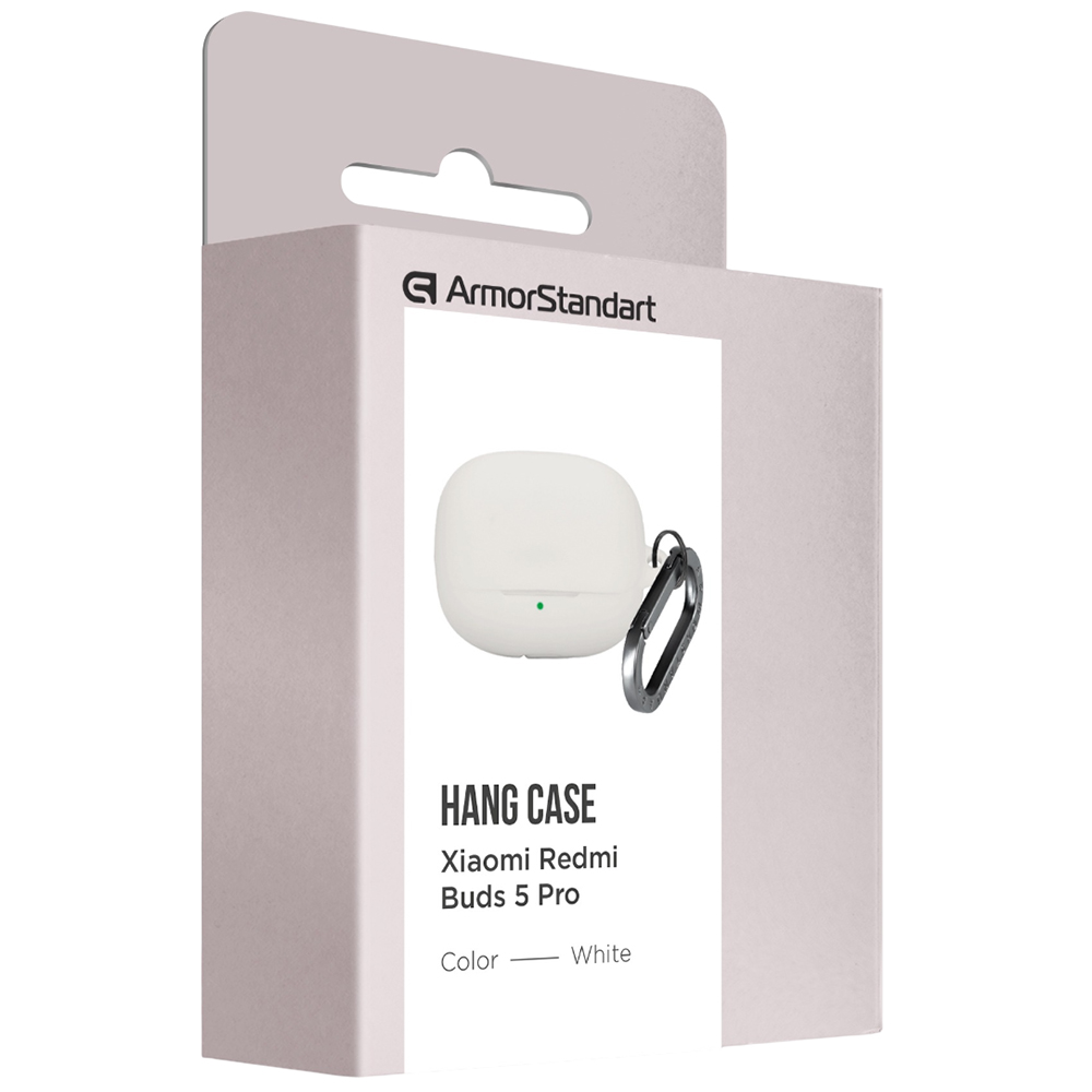 Чехол ARMORSTANDART Hang Case для Xiaomi Buds 5 Pro White (ARM84518) Материал силикон