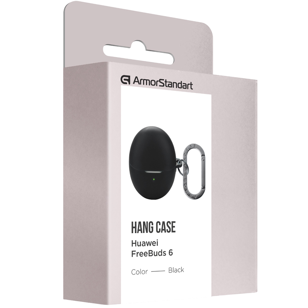 Чехол ARMORSTANDART Hang Case для Huawei FreeBuds 6 Black (ARM86142) Материал силикон