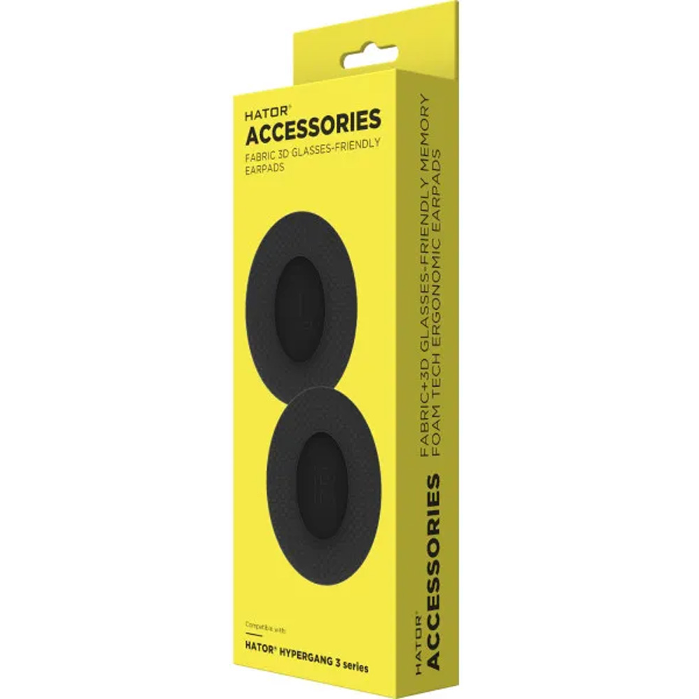 Сменные амбушюры HATOR Fabric+3D для Hypergang 3 ESH series 2шт Вlack (ACC409) Совместимость по модели HATOR Hypergang 3