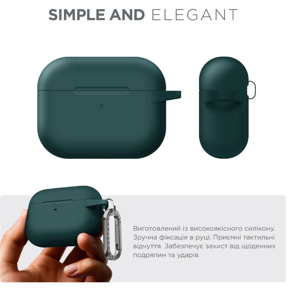 Чехол для наушников ArmorStandart Hang Case для Apple AirPods Pro 3 Dark Green (ARM88272) Совместимость по модели Apple Airpods Pro 3