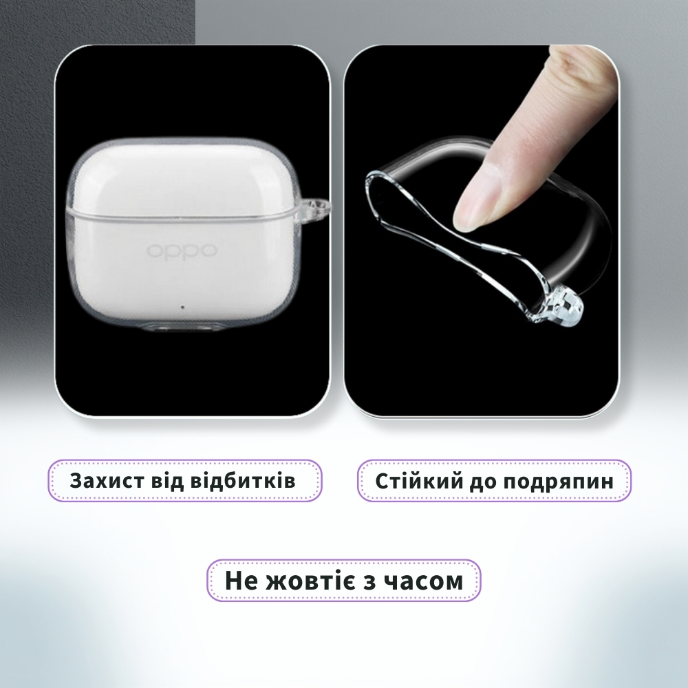 Чохол BECOVER Soft TPU для OPPO Enco Buds 3 Pro Transparent (714838) Матеріал поліуретан