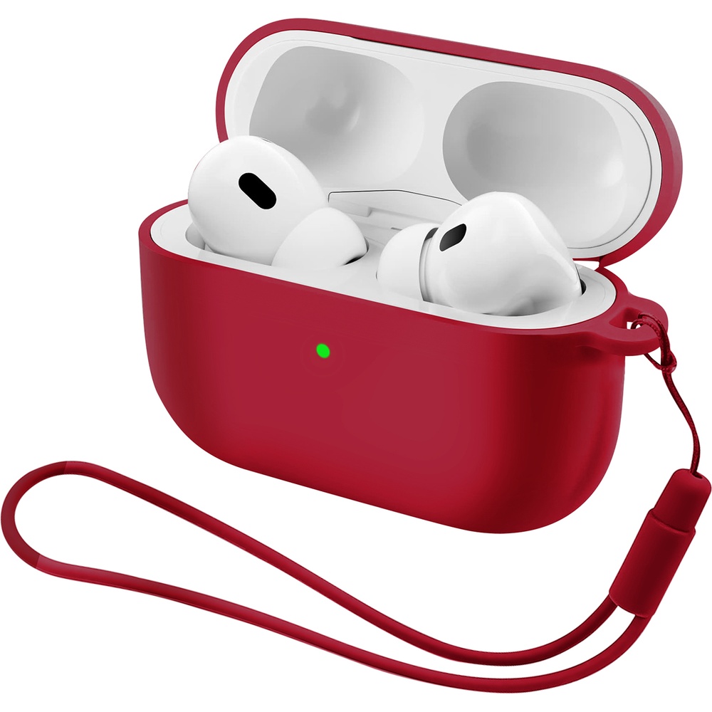Чехол для наушников ArmorStandart Silicone Case With Straps для Apple Airpods Pro 3 Wine Red (ARM88302)