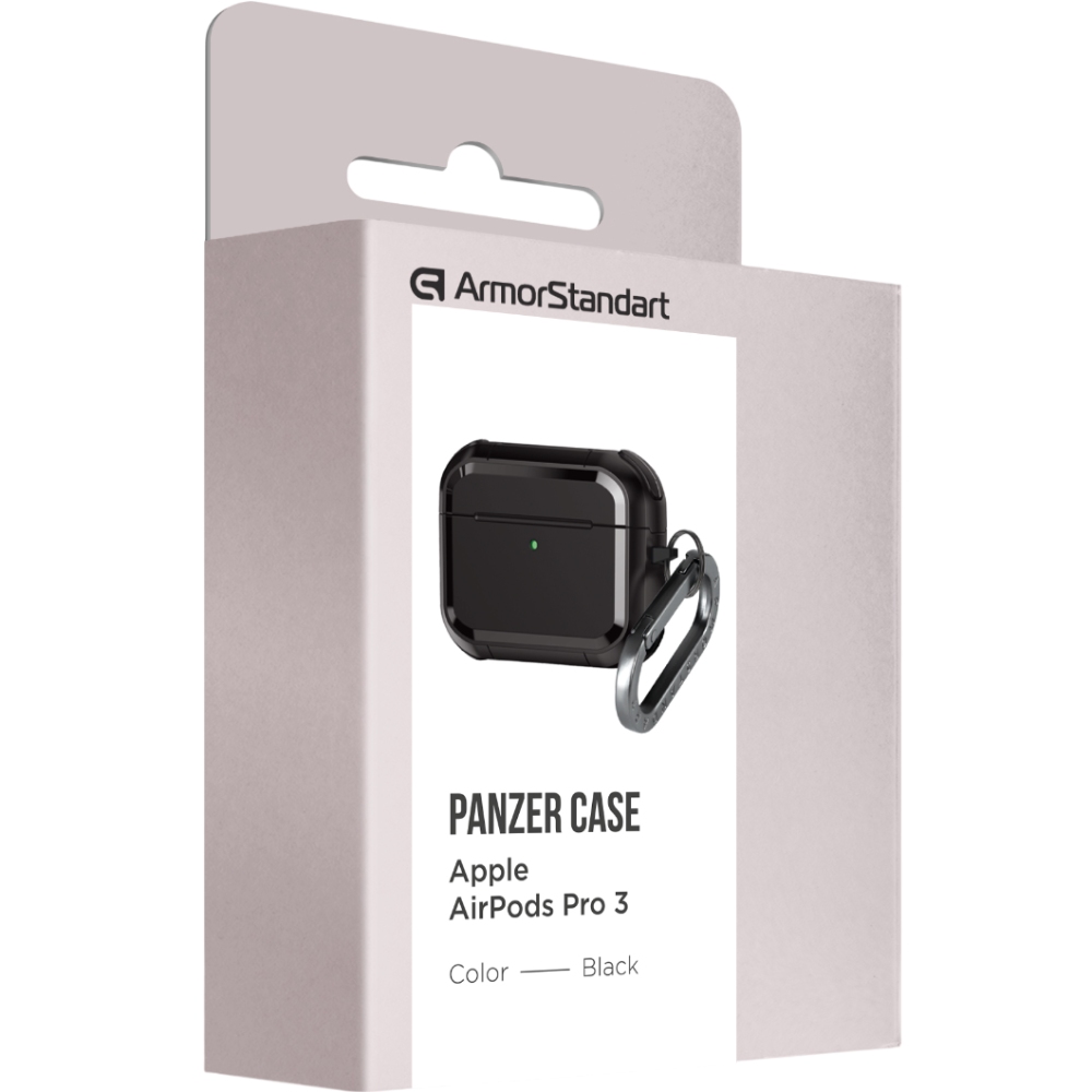 Чохол для навушників ARMORSTANDART Panzer для Apple Airpods Pro 3 Black (ARM88286) Сумісність за моделлю Apple Airpods Pro 3