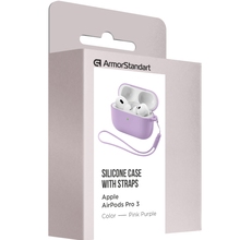 Чехол для наушников ARMORSTANDART Silicone Case with straps для Apple Airpods Pro 3 Pink Purple (ARM88298)