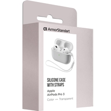 Чохол для навушників ARMORSTANDART Silicone Case with straps для Apple Airpods Pro 3 Transparent (ARM88300)