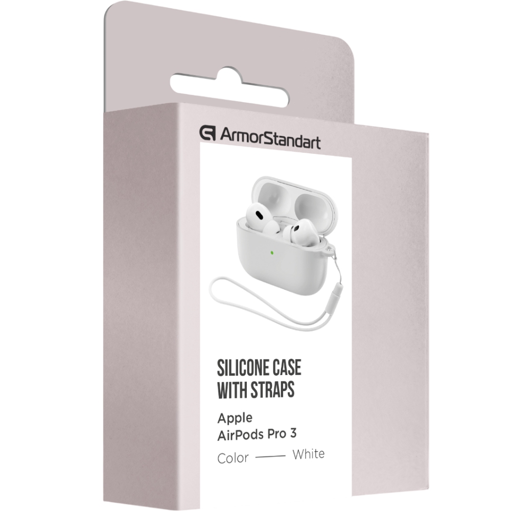 Чохол для навушників ARMORSTANDART Silicone Case with straps для Apple Airpods Pro 3 White (ARM88301) Сумісність за моделлю Apple Airpods Pro 3