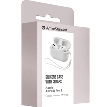 Чохол для навушників ARMORSTANDART Silicone Case with straps для Apple Airpods Pro 3 White (ARM88301)
