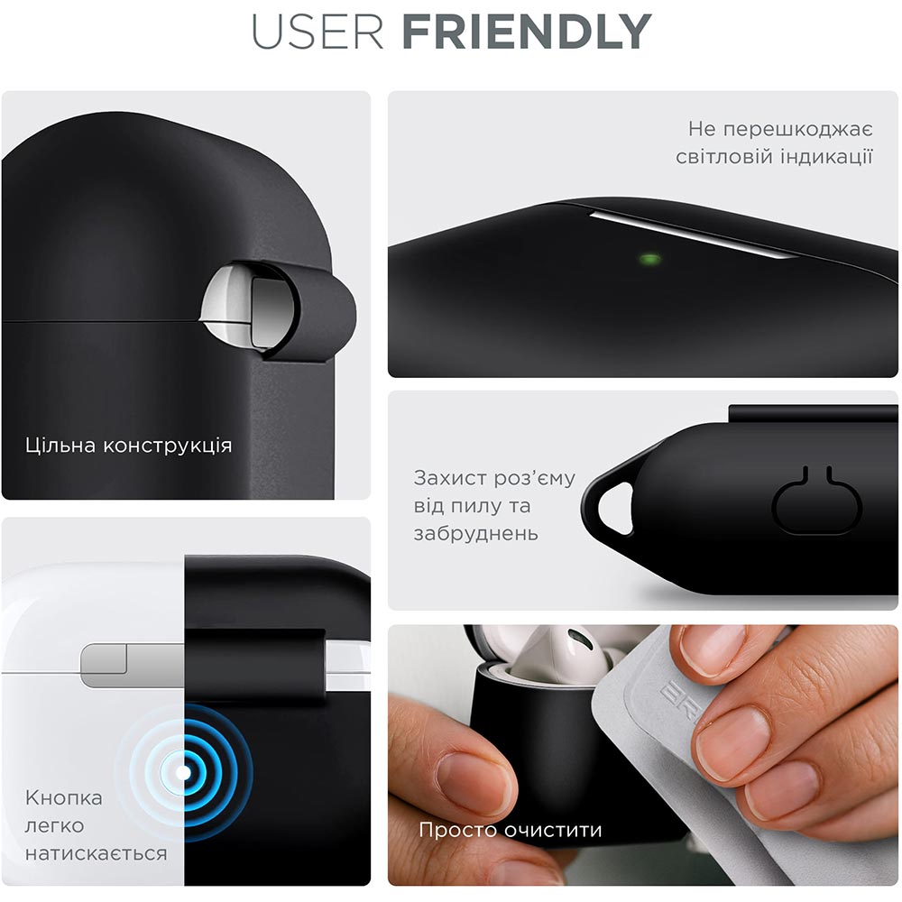 Чехол Armorstandart Hang Case для Apple Airpods Pro Black (ARM56055) Вес 17