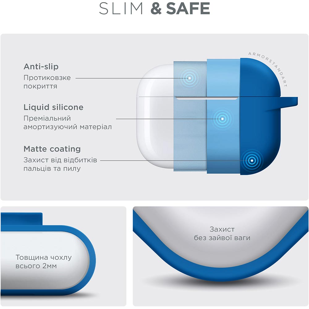 Чохол для навушників ARMORSTANDART Apple Airpods Pro Blue (ARM56073) Тип чохол для навушників