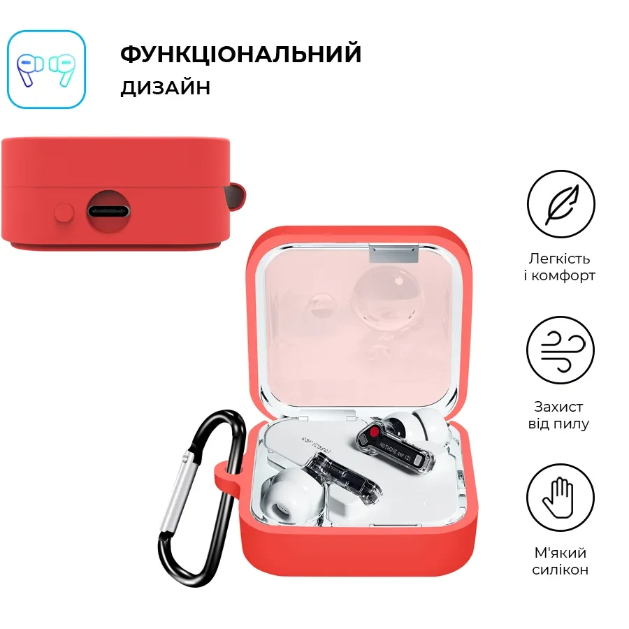 Чохол для навушників ARMORSTANDART Silicone Case для Nothing Ear (2) Red (ARM75398) Сумісність за моделлю Nothing Ear (2)