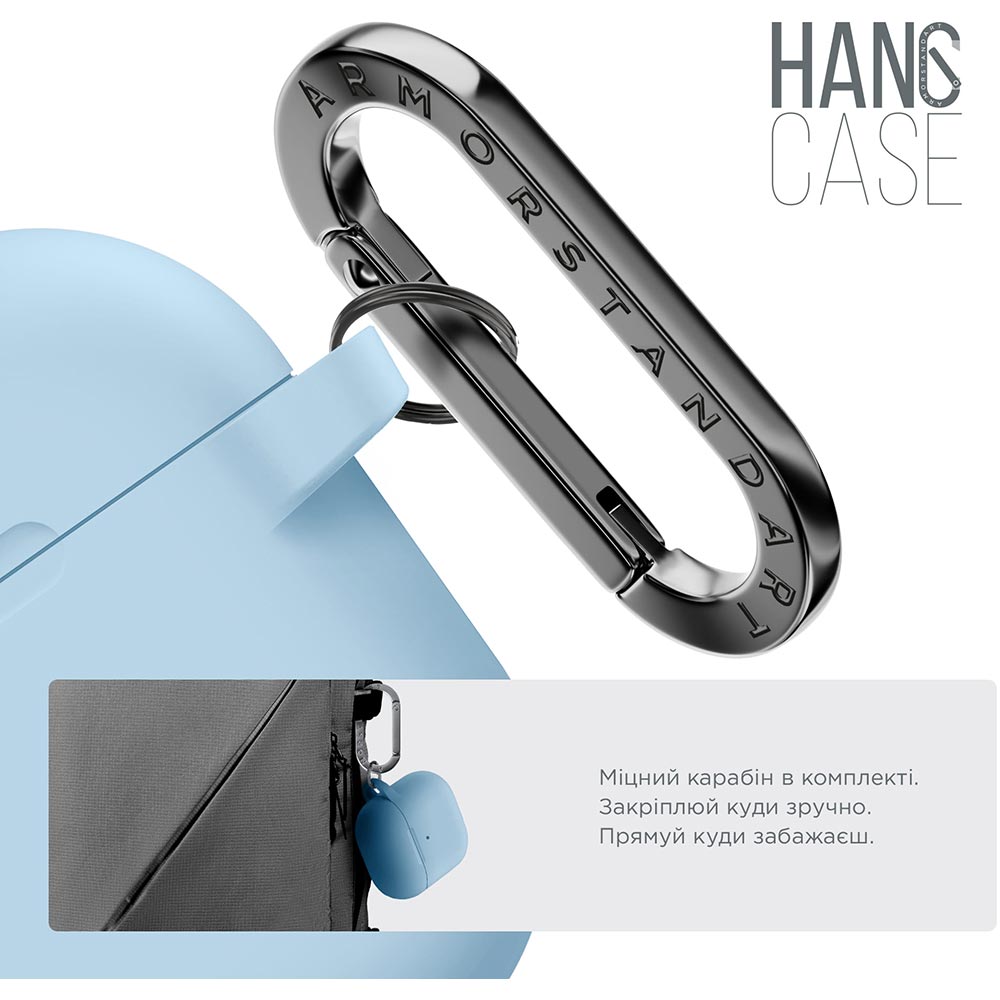 Чохол ARMORSTANDART Hang Case для Apple AirPods 4 Light Blue (ARM81283) Матеріал силікон