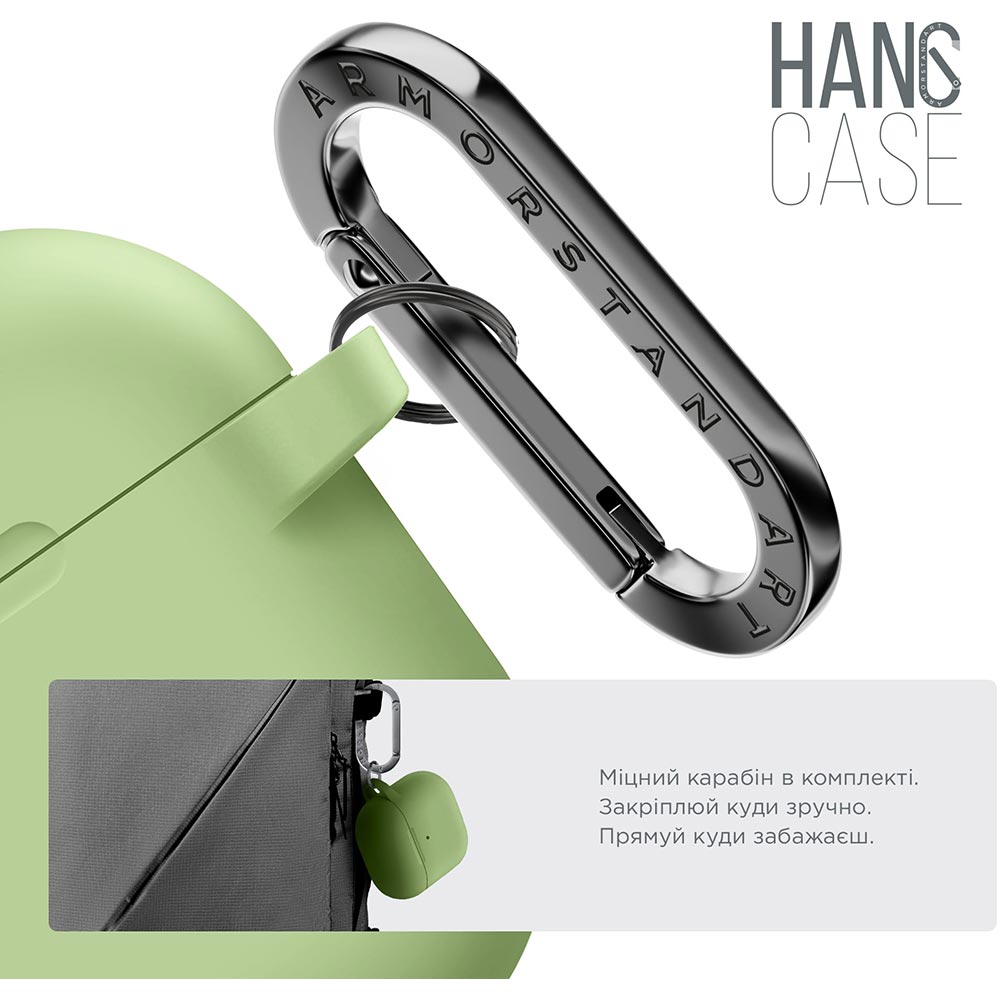 Чохол ARMORSTANDART Hang Case для Apple AirPods 4 Matcha Green (ARM81286) Матеріал силікон