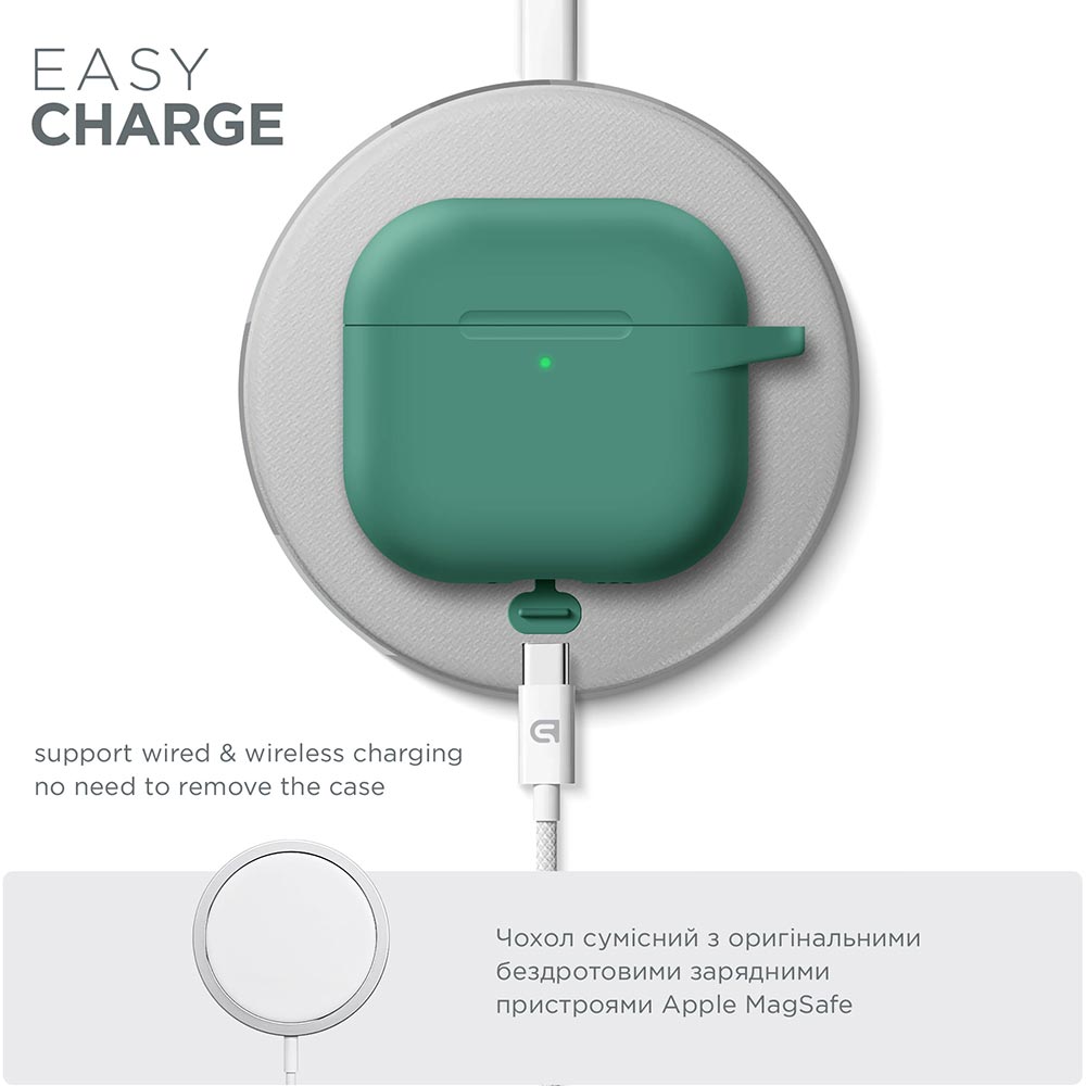 Фото Чохол ARMORSTANDART Hang Case для Apple AirPods 4 Needle Green (ARM81289)