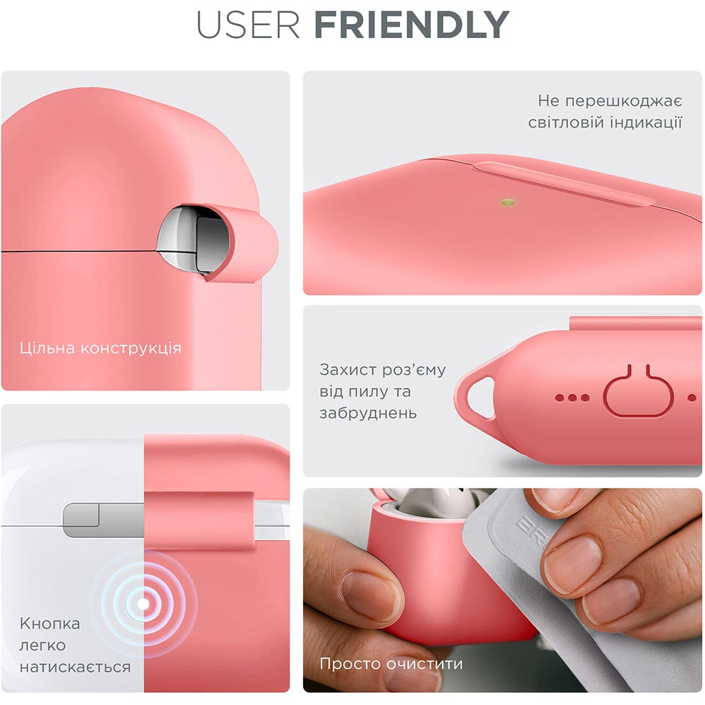 Чохол для навушників ARMORSTANDART Hang Case для Apple AirPods 4 Pink (ARM81290) Колір рожевий