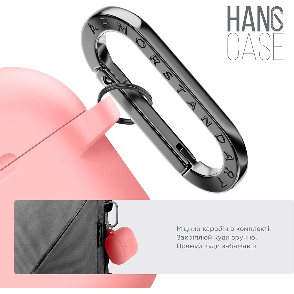 Чохол для навушників ARMORSTANDART Hang Case для Apple AirPods 4 Pink (ARM81290) Матеріал силікон