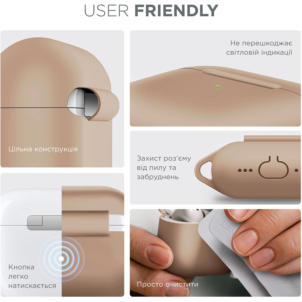 Чохол ARMORSTANDART Hang Case для Apple AirPods 4 Pink Sand (ARM81291) Колір сірий