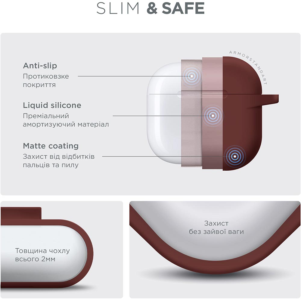 Чехол ARMORSTANDART Hang Case для Apple AirPods 4 Scarlet (ARM81294) Тип чехол для наушников