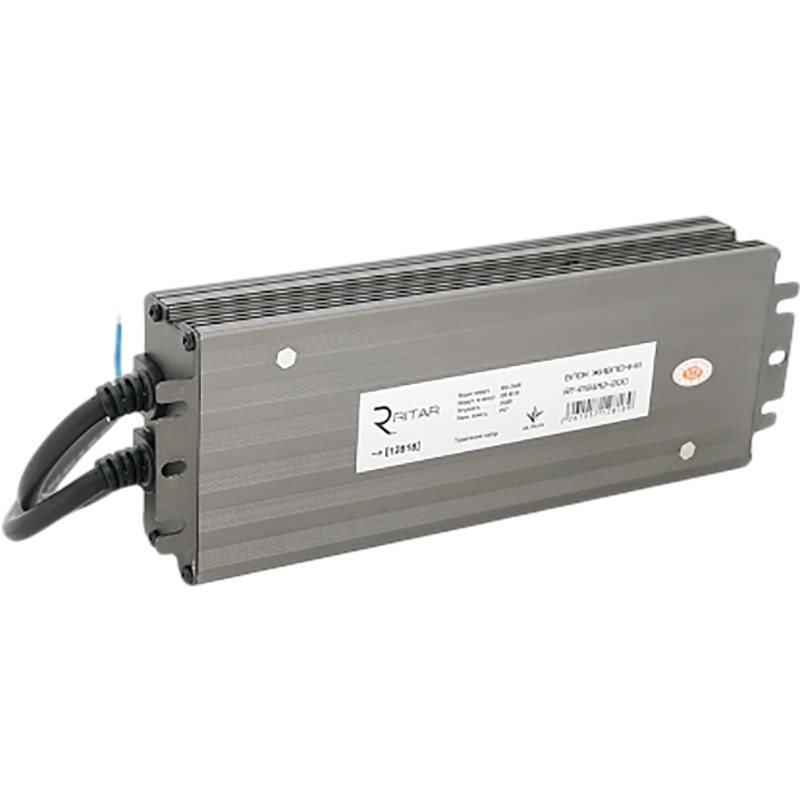 Импульсный блок питания Ritar RTPSW12-200 12В 16.5А 200Вт герметичный Тип аксессуары