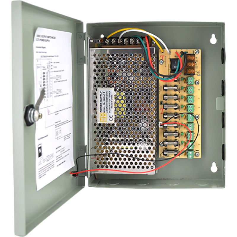Импульсный блок питания Voltronic 12V-15A/9CH в боксе с замком Импульсный блок питания Voltronic 12V-15A/9CH в боксе с замком