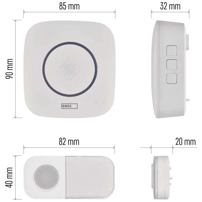 Дверной звонок Emos беспроводной White (P5736) Фото 14 Дверной звонок Emos беспроводной White (P5736)