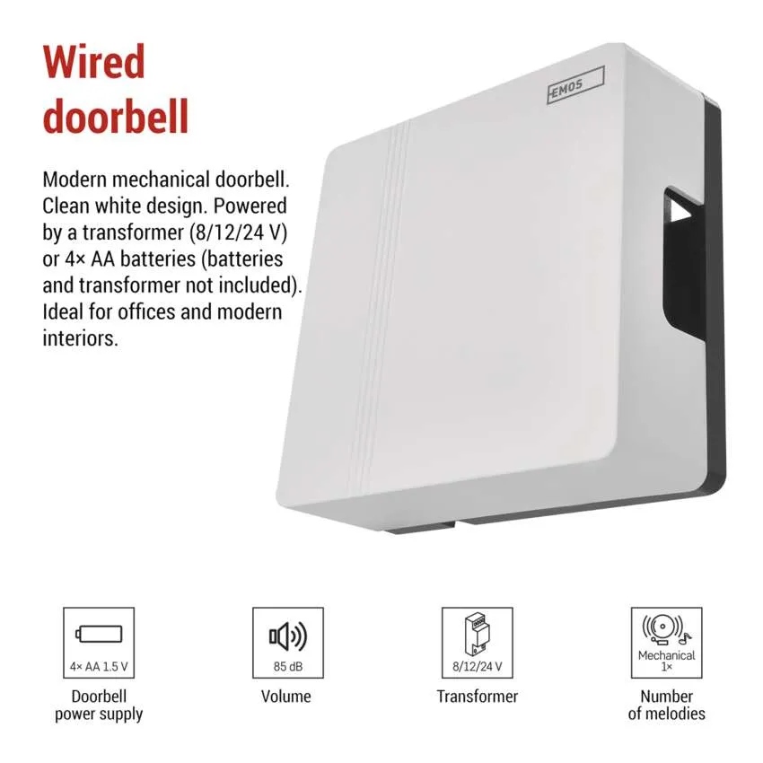 Изображение Дверной звонок EMOS P57101 White (P57101)